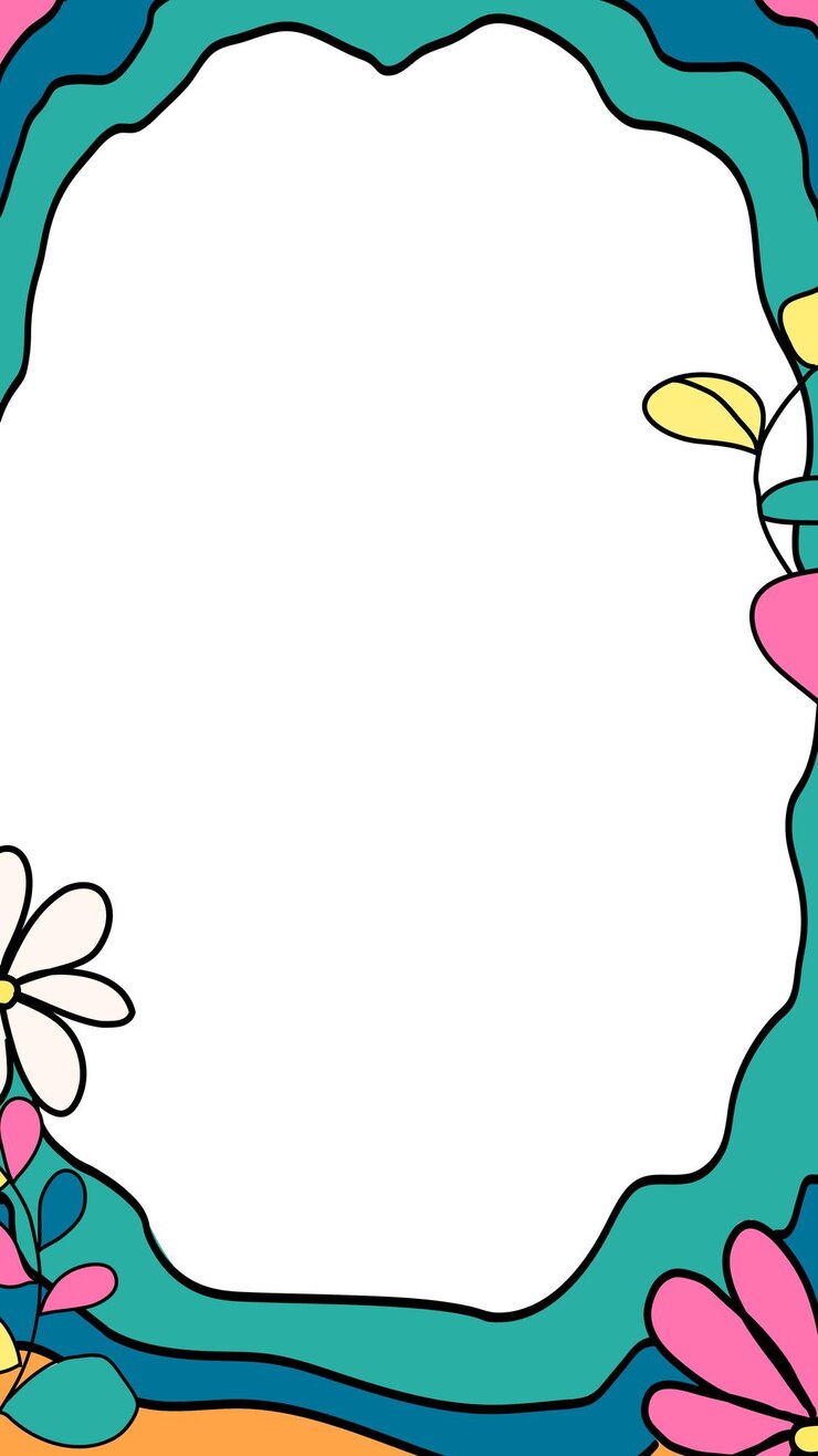 Foto quadro bonito png desenho de flores coloridas