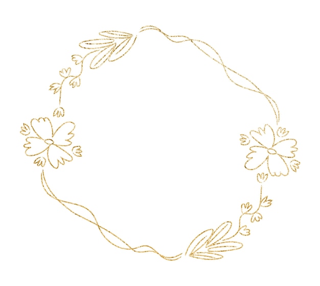 Quadro botânico Png clipart de efeito dourado