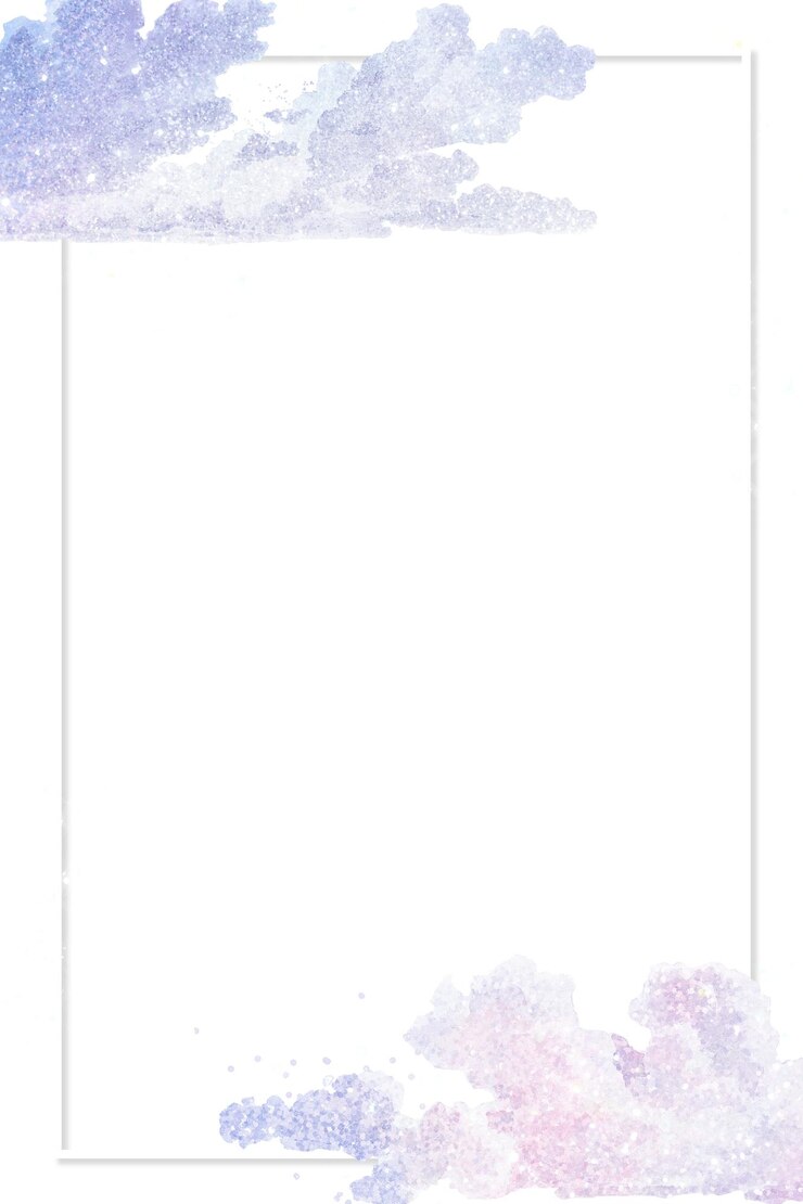 Foto quadro branco retangular em um elemento de design de fundo com padrão de nuvem brilhante pastel