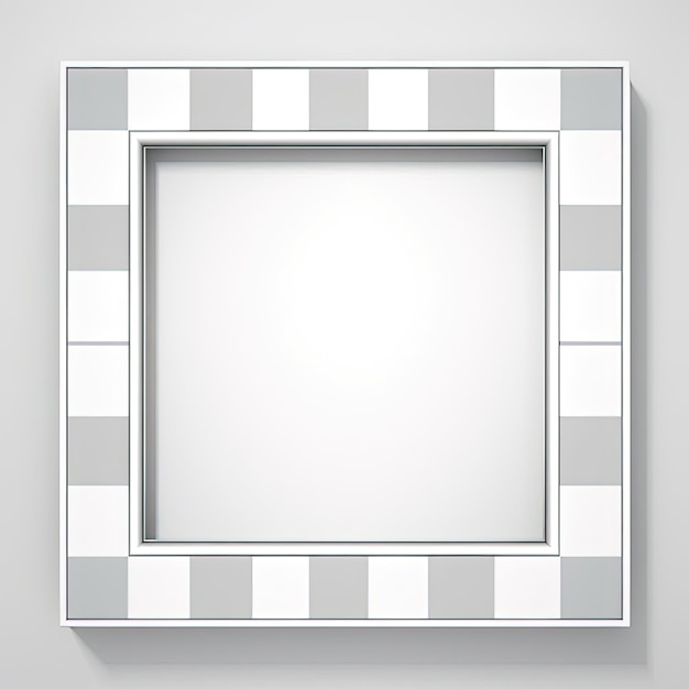 Foto quadro branco vazio em uma ilustração de fundo quadriculado