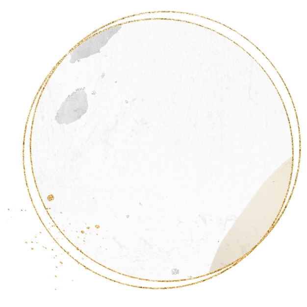 Quadro circular elegante Png brilho dourado bege fundo transparente