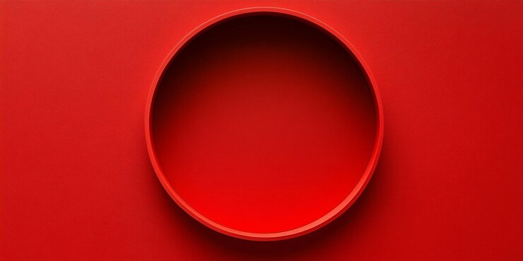 Foto quadro circular vermelho sobre um fundo vermelho