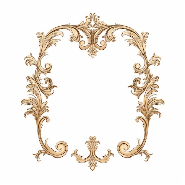Quadro clássico de ouro com motivos florais decorativos