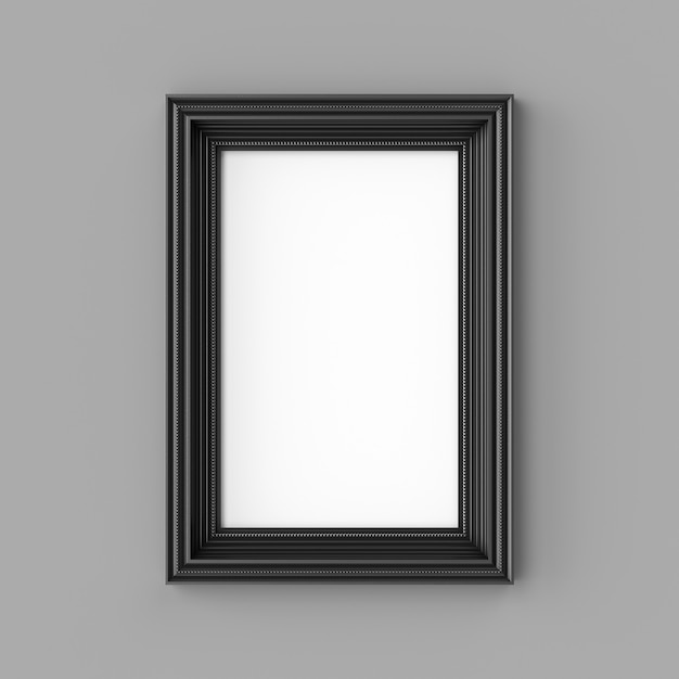 Foto quadro clássico em branco. ornamental cor preta.