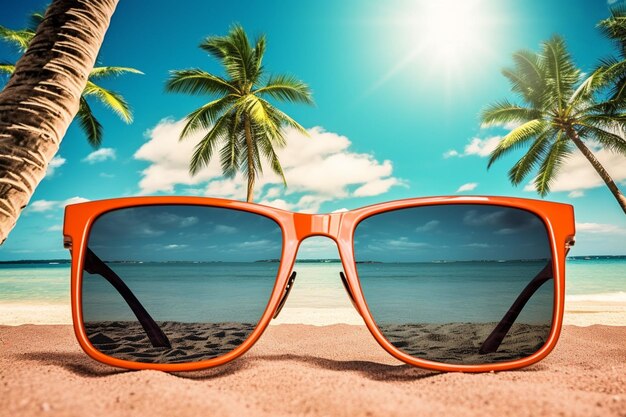 Foto quadro com férias de verão na praia