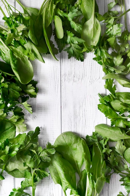 Foto quadro com legumes frescos verdes
