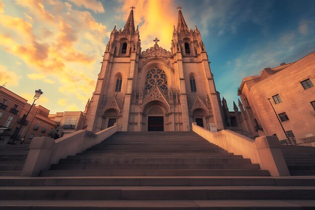 Foto quadro da majestica velha catedral