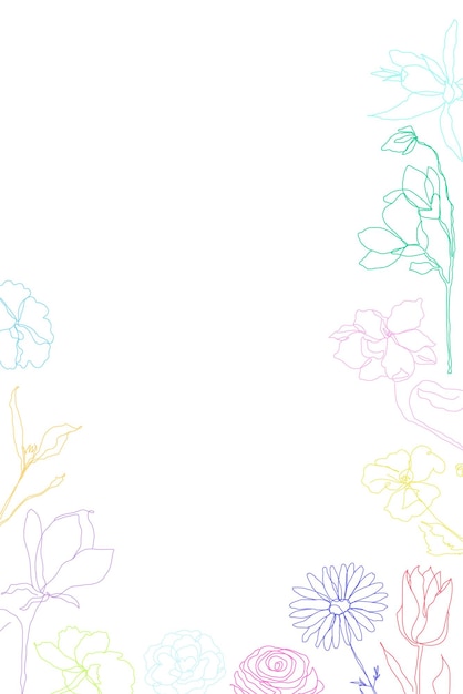 Quadro de borda de flor Png desenho de fundo transparente