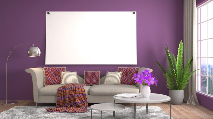 Foto quadro de cartaz em plano interior