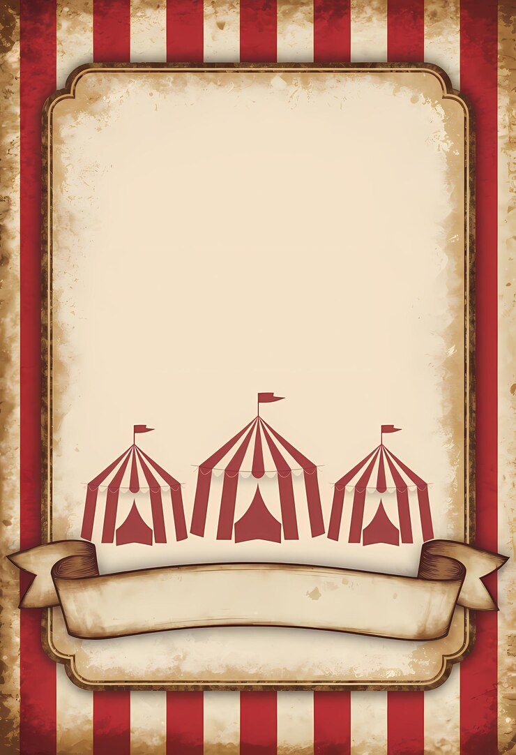 Foto quadro de circo vintage com design de tenda e bandeira