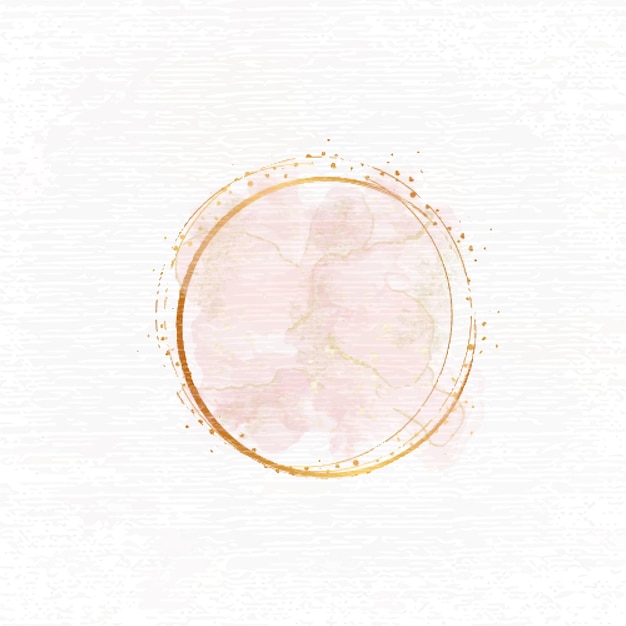 Quadro de círculo PrintGold em um fundo rosa