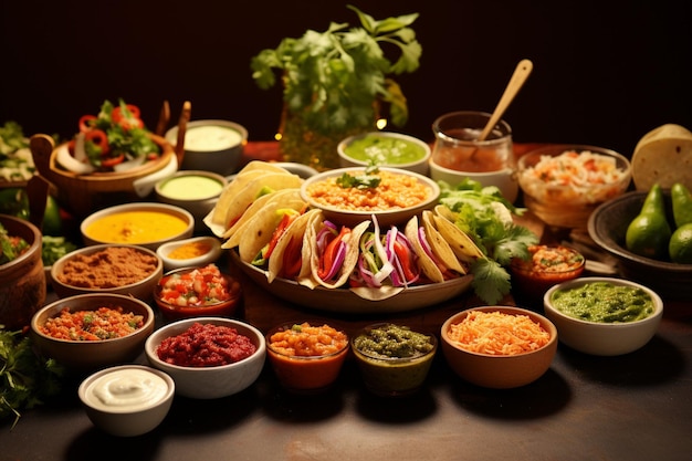 Quadro de comida tradicional mexicana