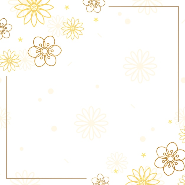 Quadro de desenho de flor de sakura amarelo Png fundo transparente