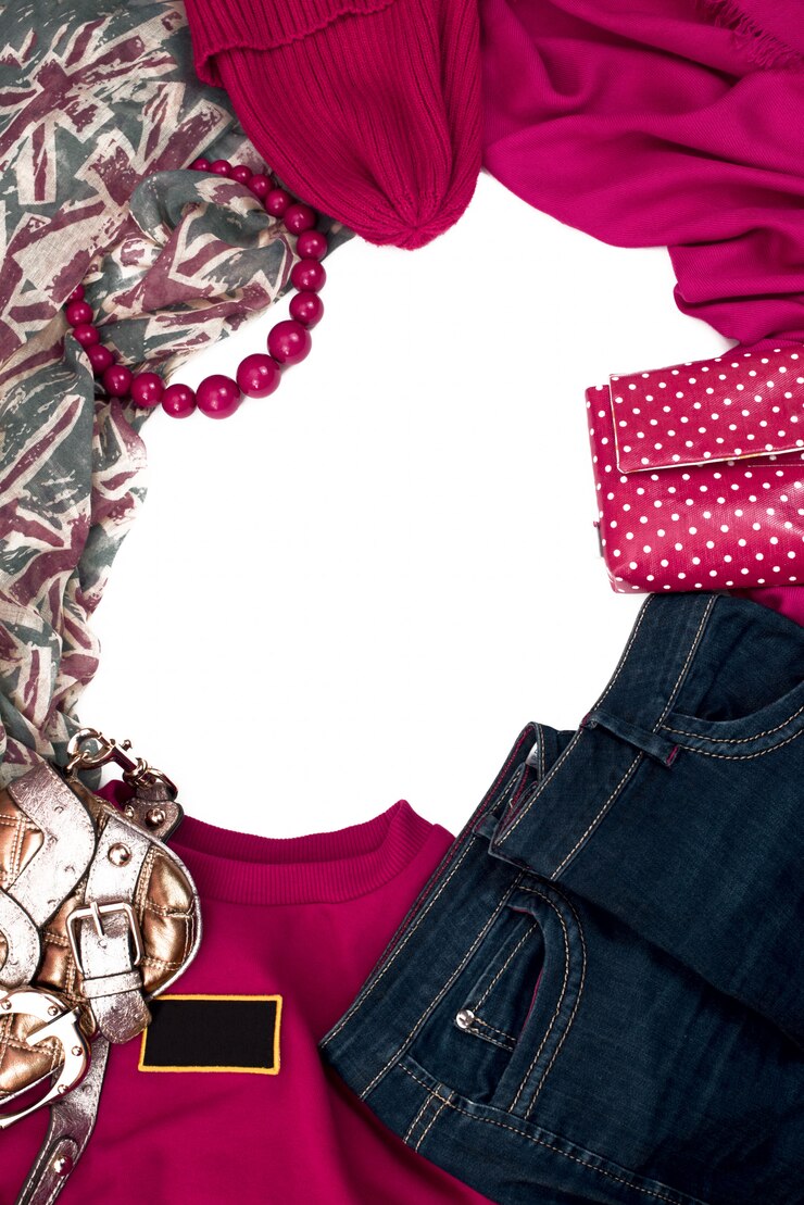 Quadro de elementos do guarda-roupa feminino.