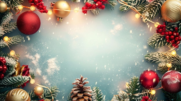 Quadro de férias de design de Natal e Ano Novo brilhante Generative Ai
