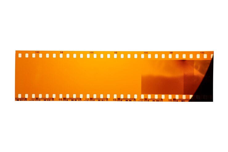 Foto quadro de filme vintage com câmara de spacefilm branca