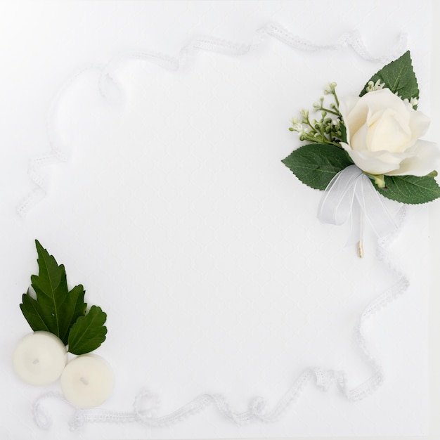 Foto quadro de flor de casamento plana leigos