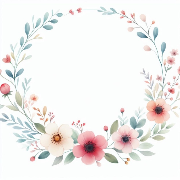 Quadro de flores aquareladas vetoriais para composição de cartões de casamento ou de saudação