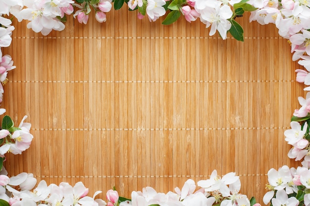 Quadro de flores de primavera de sakura em bambu