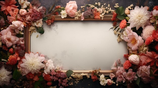 Quadro de flores frescas com fundo limpo dentro