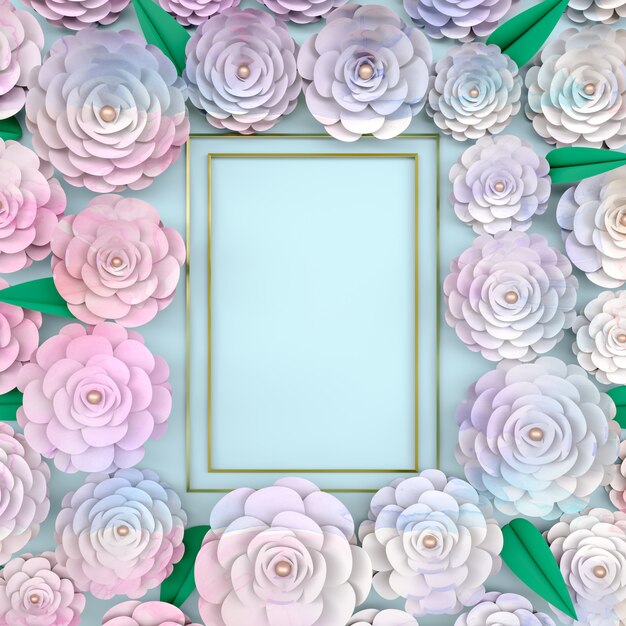 Quadro de fundo com floração rosa.