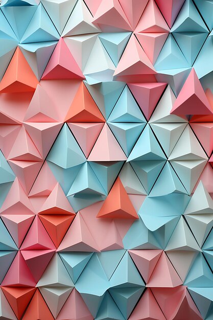 Quadro de fundo de origami pálido tons pastel macios combinados com Del Post Social Ideias de conceito Arte