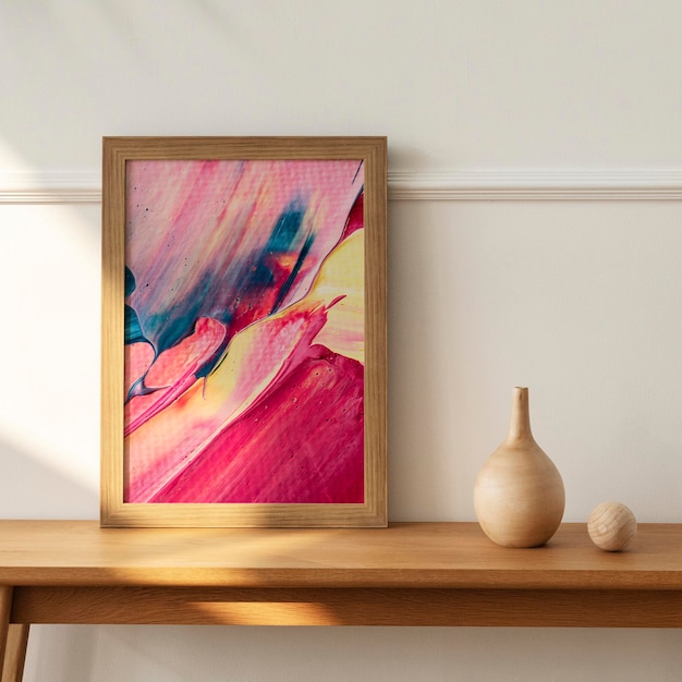 Quadro de madeira com pintura colorida