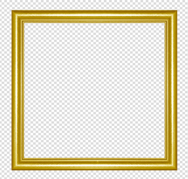 Quadro de madeira dourada isolado em transparente
