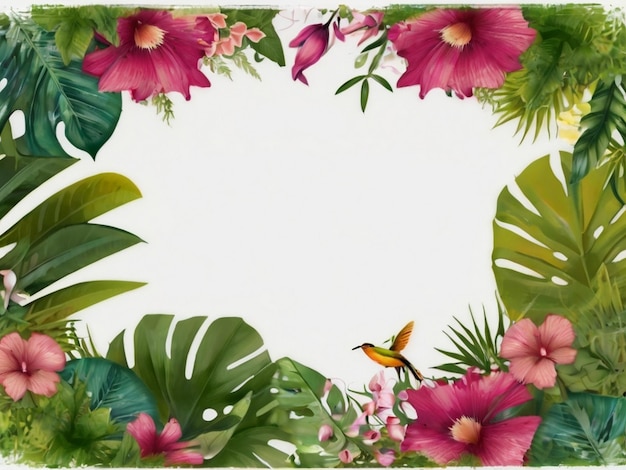 Quadro de maquete da natureza Quadro floral da selva