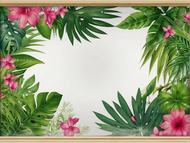 Quadro de maquete da natureza Quadro floral da selva