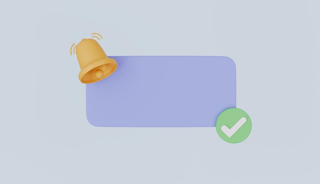 Quadro de mensagem pop-up notificação com sino