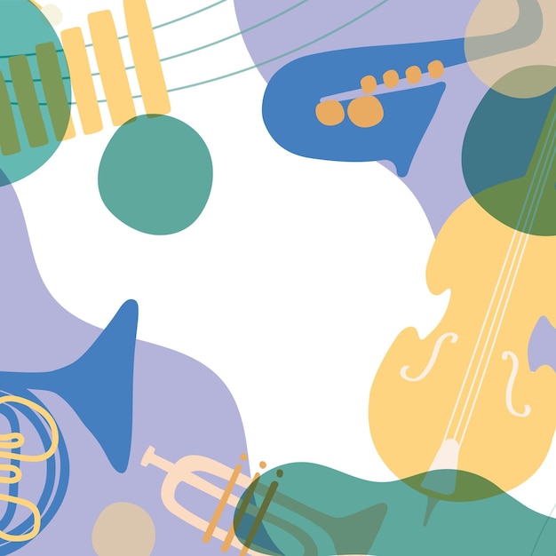 Quadro de música retro fundo png ilustração de instrumento roxo