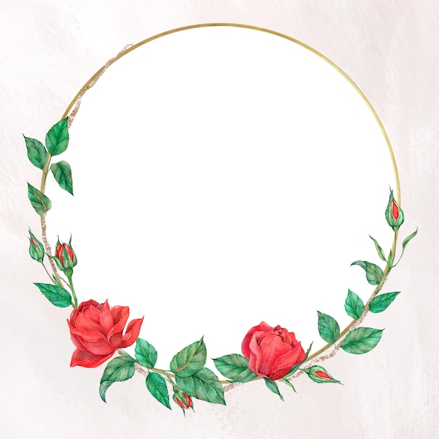 Quadro de ouro redondo rosa com fundo transparente png