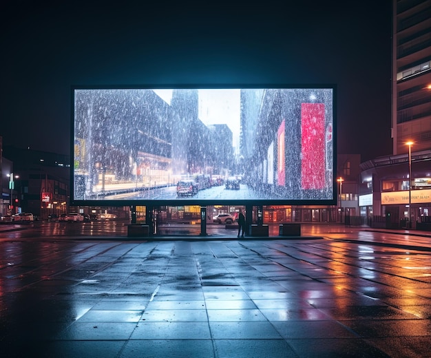 Quadro de outdoors localizado na paisagem urbana tela aberta para criatividade e promoção