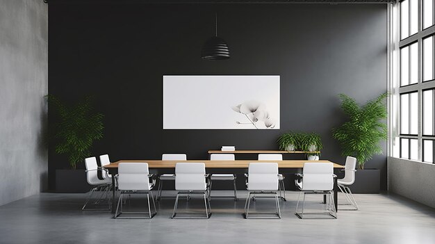 Quadro de parede em branco escritório moderno Generative AI