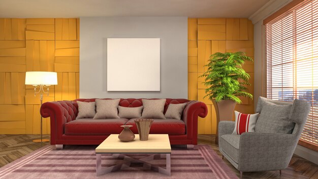 Quadro de pôster de ilustração em fundo interior