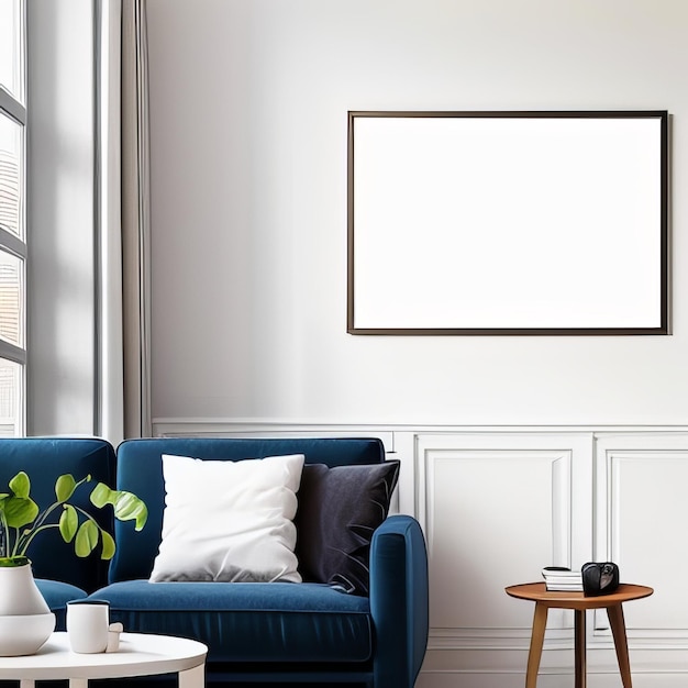 quadro de pôster de maquete na moderna sala de estar