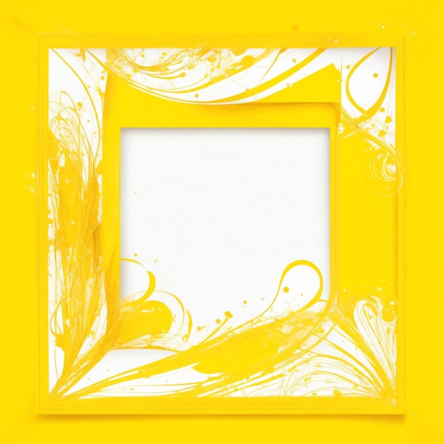 quadro de rabisco abstrato em fundo amarelo