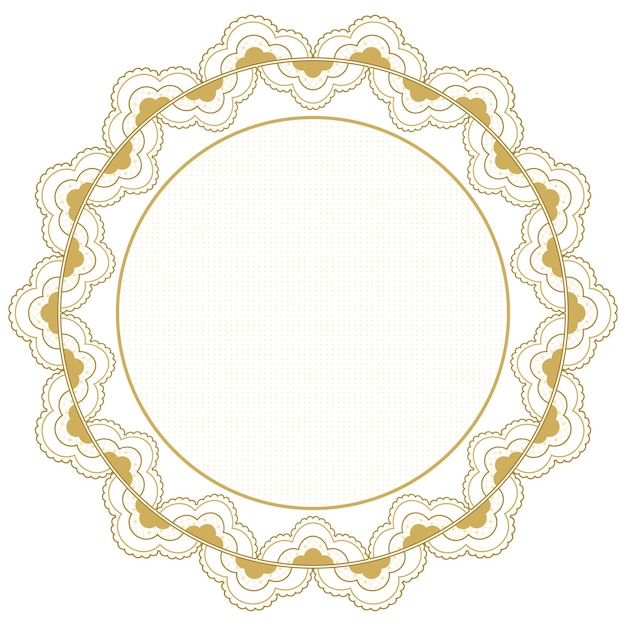 Quadro de renda png forma de círculo transparente em design clássico