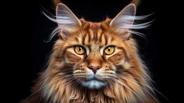 Quadro de rosto de gato Maine Coon 4K ultra realista