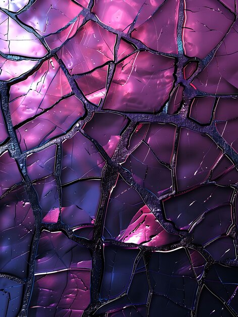 Quadro de vidro de mosaico rachado com textura de néon fragmentada Flickering Outline Y2K Shape Art Design