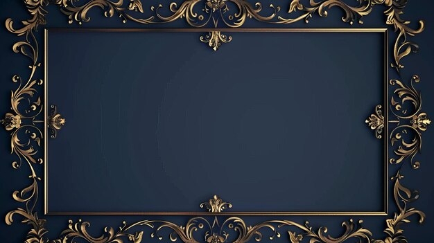 Quadro dourado em fundo azul