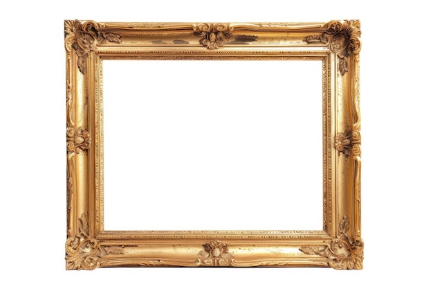 Quadro dourado isolado sobre um fundo branco