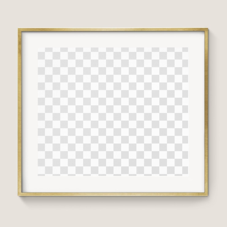 Foto quadro dourado png mockup design transparente