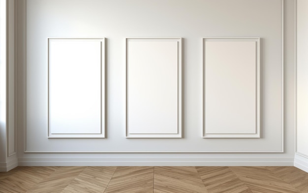 Quadro em branco no chão de parquet