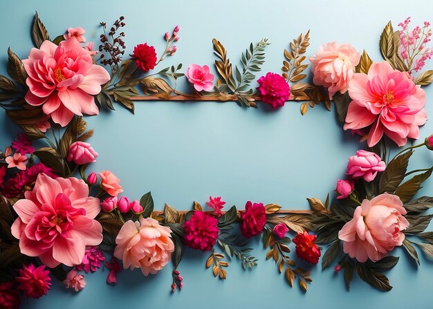 Quadro floral cartão de convite de casamento com flores de verão e primavera pode ser usado para o seu banner