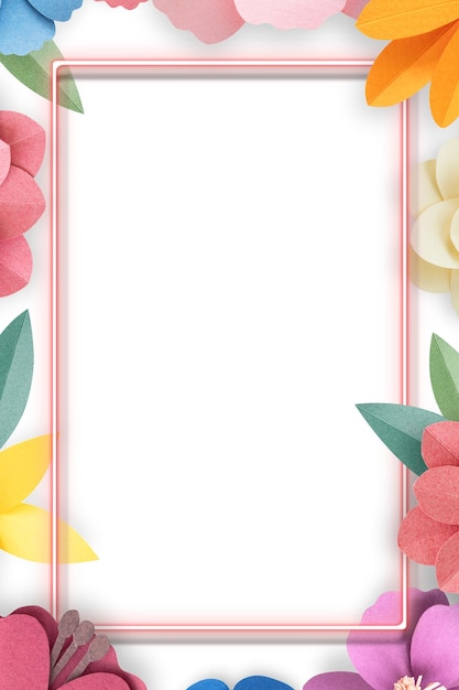 Quadro floral colorido e tropical transparente png