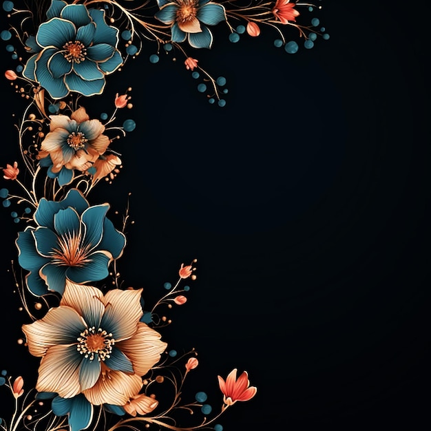 Quadro floral decorativo de luxo para modelo de cartão de convite