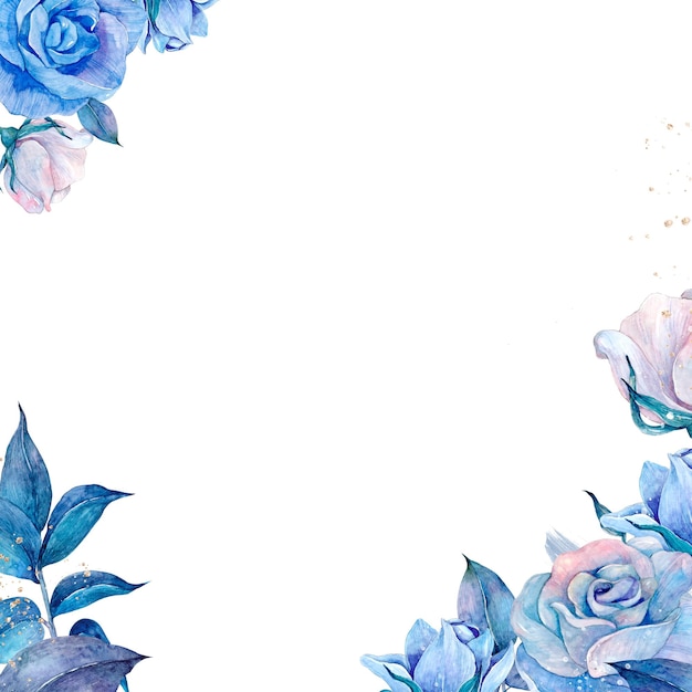 Quadro floral em aquarela PNG
