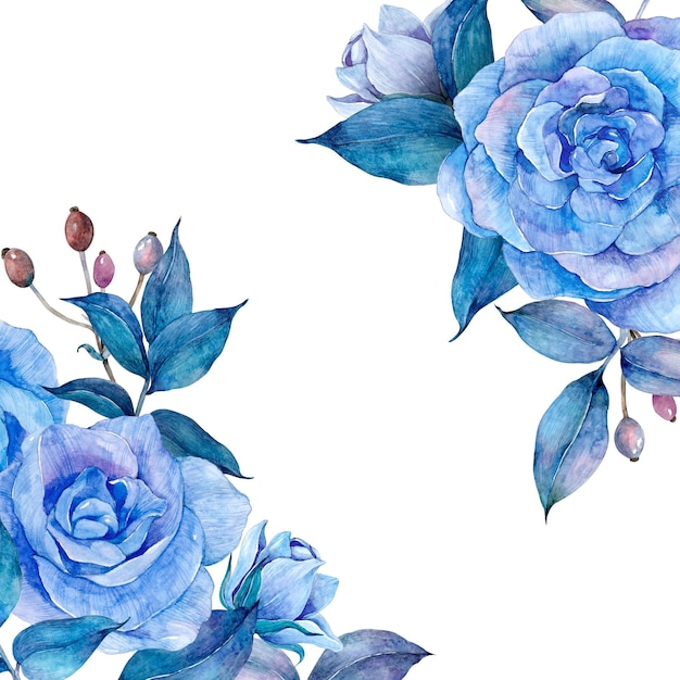 Quadro floral em aquarela PNG